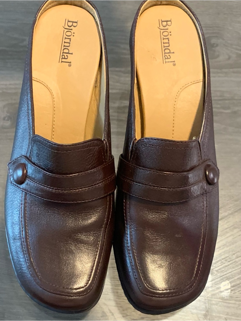 BjörnDäl Brown Leather Women’s Slip-On Loafers